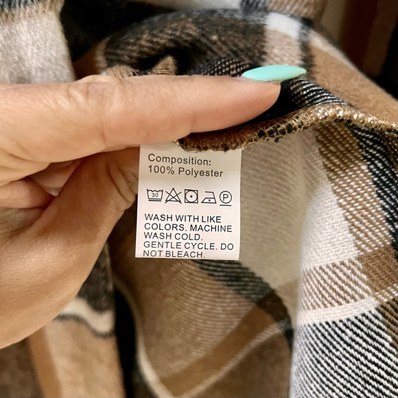 🧥 PRETTY GARDEN Plaid Khaki Ultra-Soft Shacket Jacket Coat - Perfect For Fall! - Picture 6 of 6